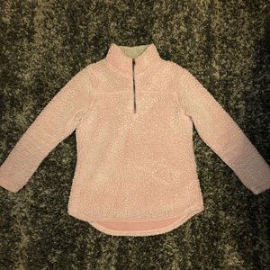 Pink Fuzzy Half-Zip